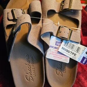 Skechers Luxe Foam Sandals with Buckle